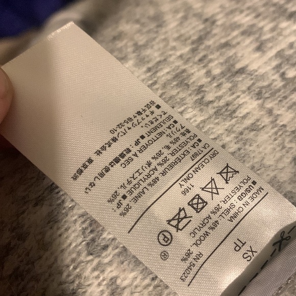 Banana Republic knit Wool Blend Overcoat heater grey one button size XS midi - Picture 6 of 13